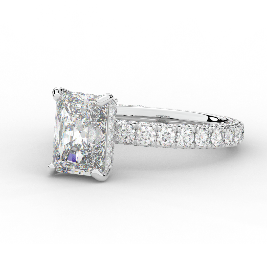 3.00CT.TW RADIANT LAB DIAMOND ENGAGEMENT RING - Nazarelle