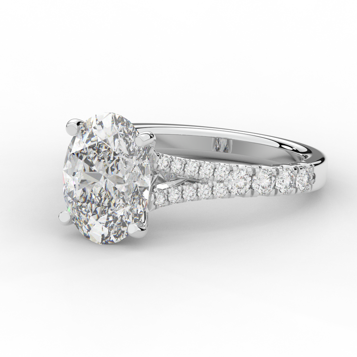 3.45CT.TW OVAL LAB DIAMOND ENGAGEMENT RING - Nazarelle