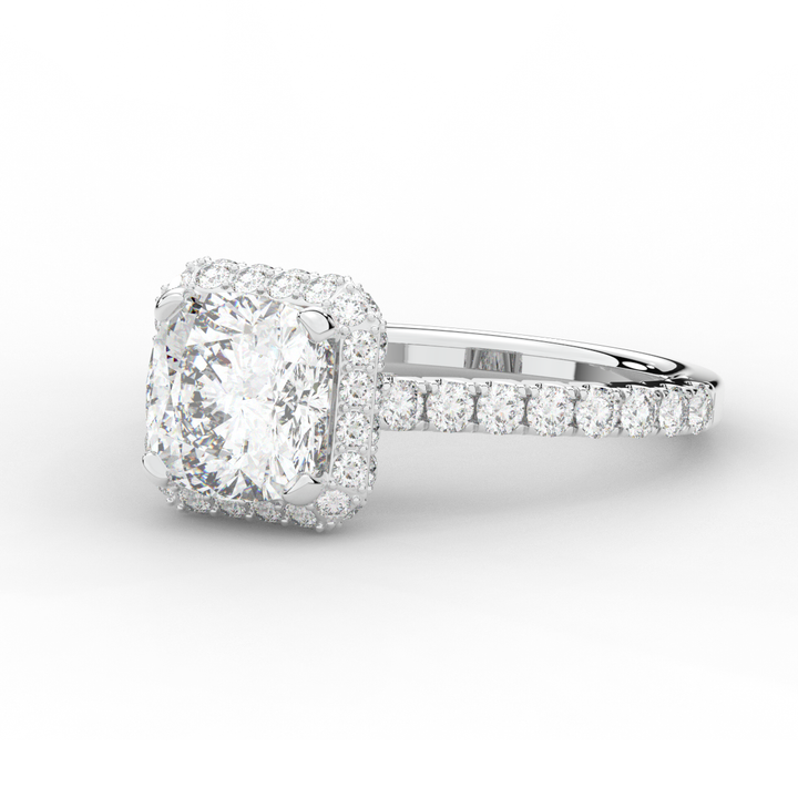 2.75CT.TW CUSHION LAB DIAMOND HALO ENGAGEMENT RING - Nazarelle