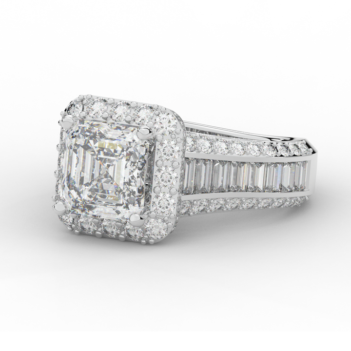 6.10CT.TW ASCHER LAB DIAMOND HALO ENGAGEMENT RING - Nazarelle