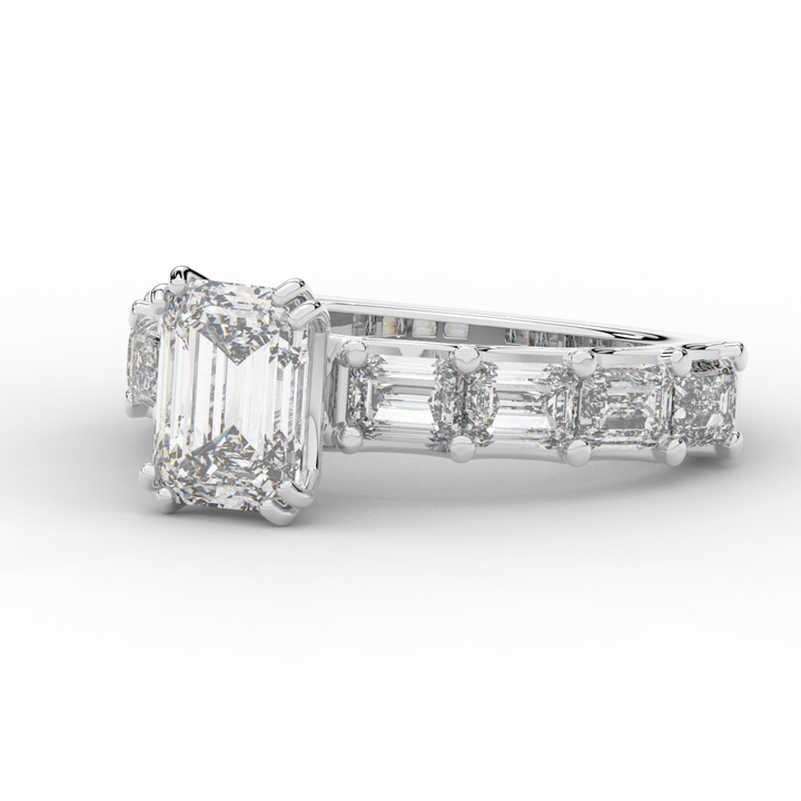 3.75CT.TW EMERALD CUT LAB DIAMOND SOLITAIRE ENGAGEMENT RING