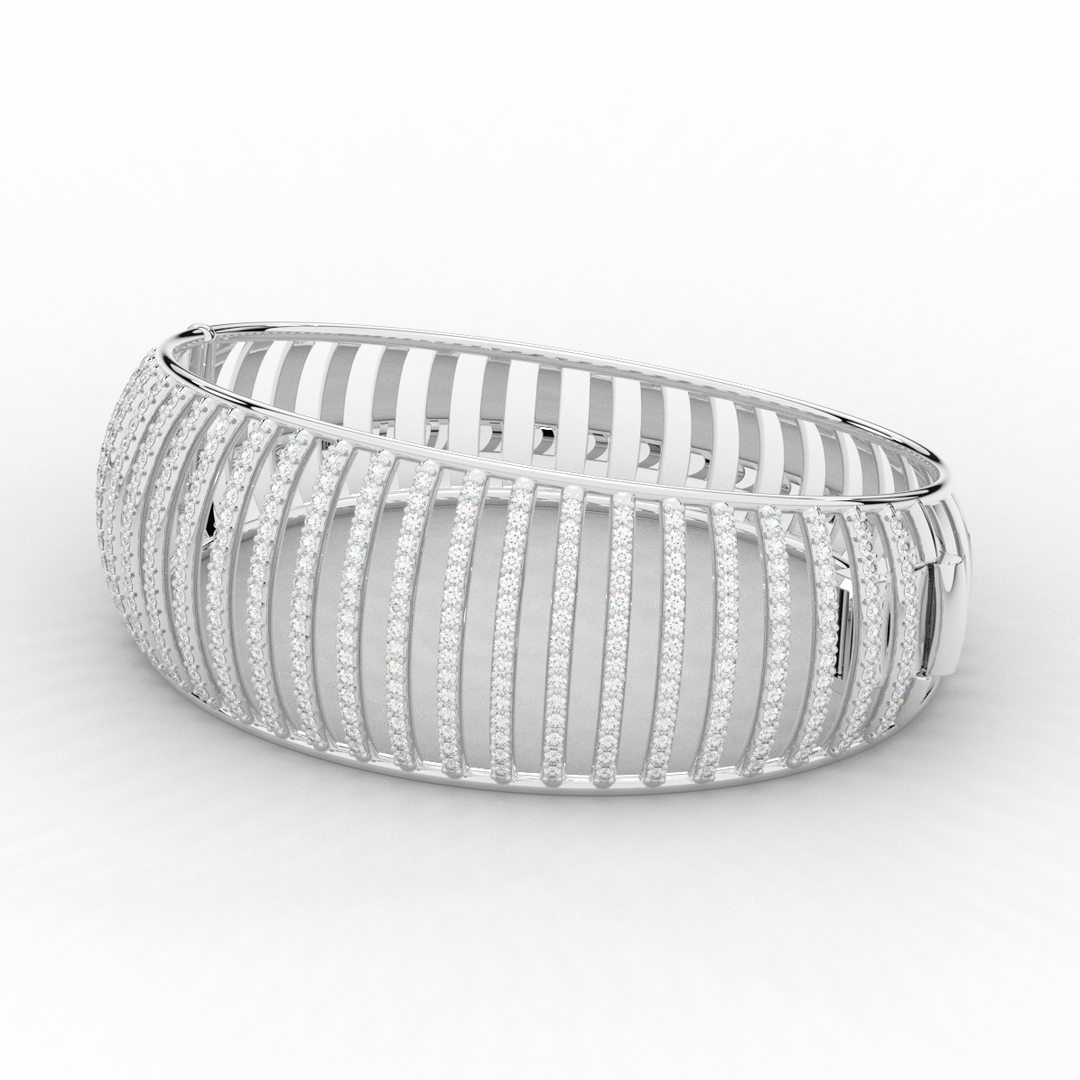 4.00CT.TW ROUND LAB DIAMOND BANGLE - Nazarelle