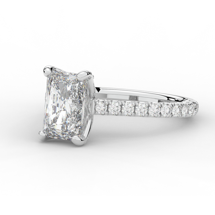 2.70CT.TW RADIANT LAB DIAMOND SOLITAIRE ENGAGEMENT RING - Nazarelle