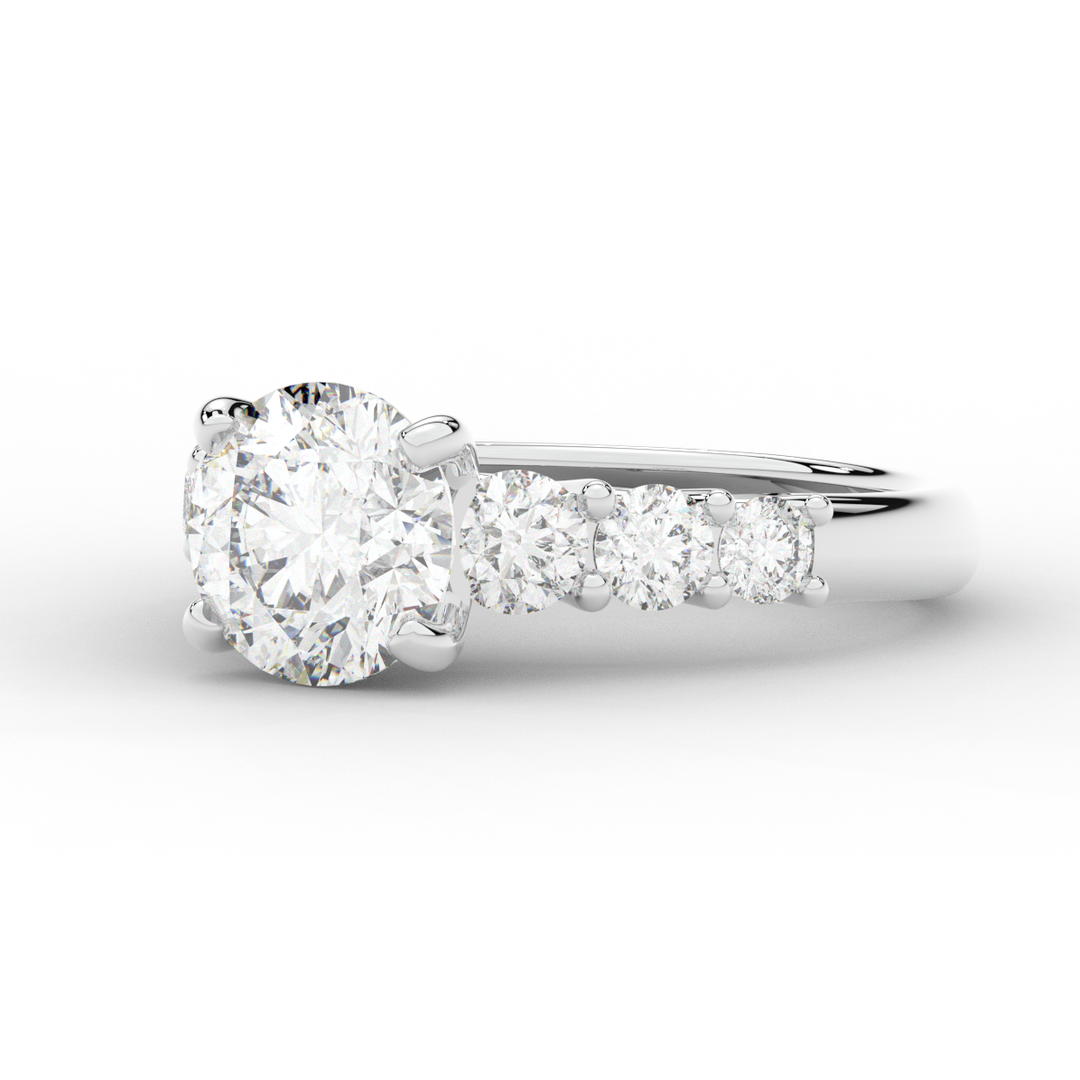 3.00CT.TW ROUND LAB DIAMOND  ENGAGEMENT RING - Nazarelle