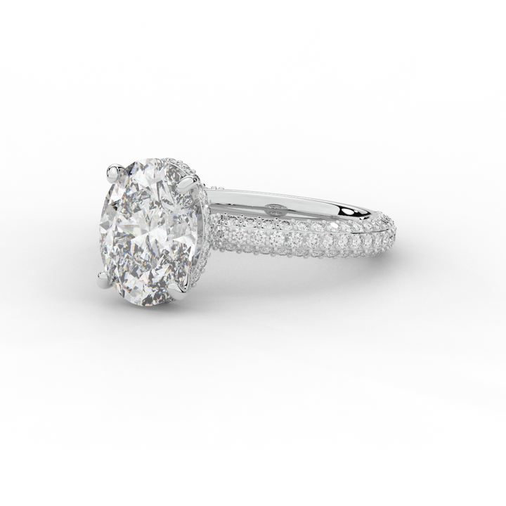 3.60CT.TW OVAL LAB DIAMOND SOLITAIRE ENGAGEMENT RING - Nazarelle