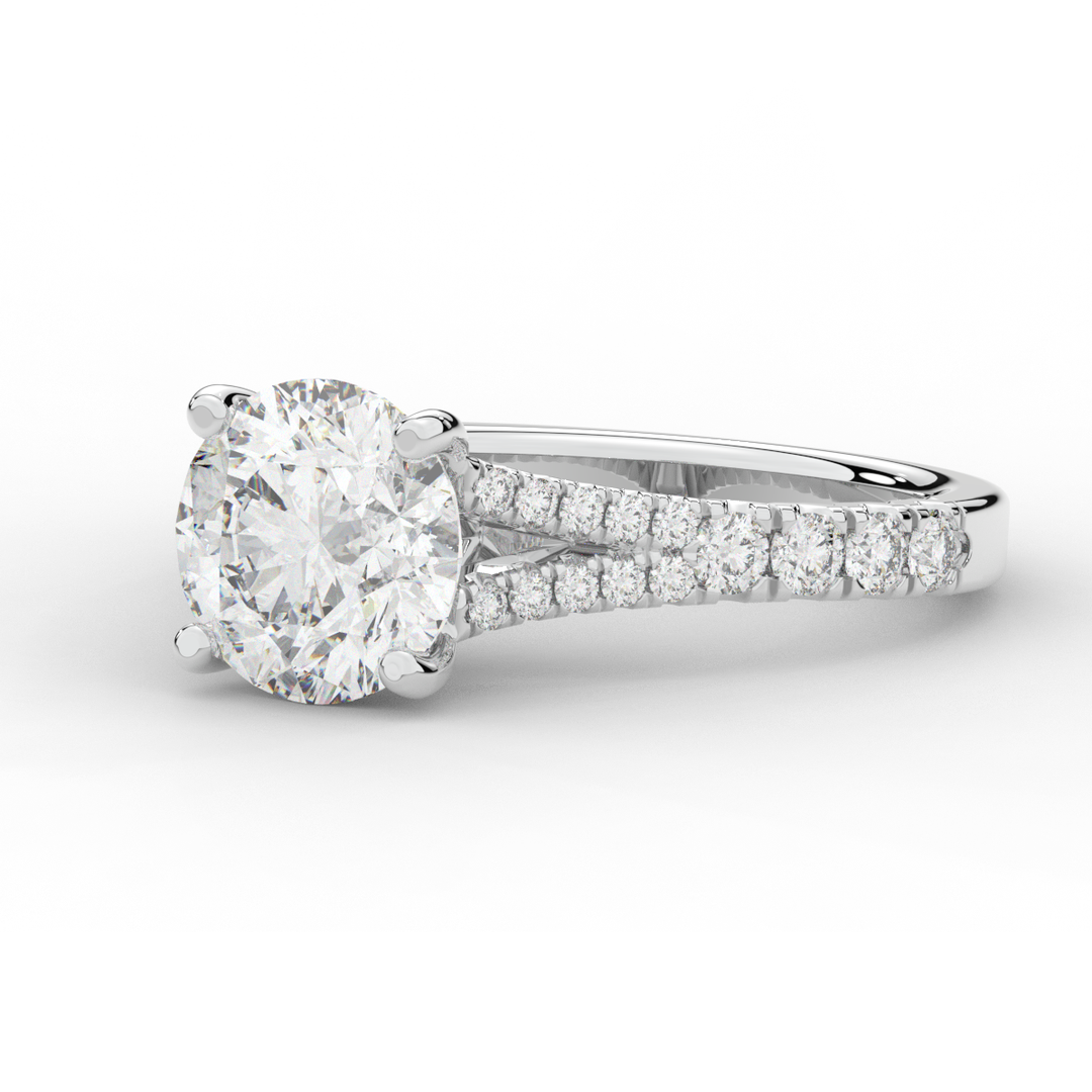 2.45CT.TW ROUND LAB DIAMOND ENGAGEMENT RING - Nazarelle