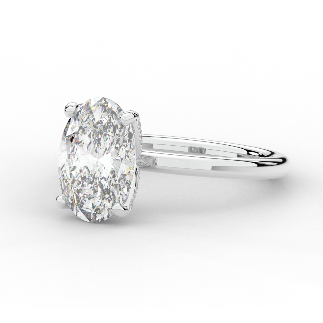 3.10CT.TW OVAL LAB DIAMOND ENGAGEMENT RING - Nazarelle
