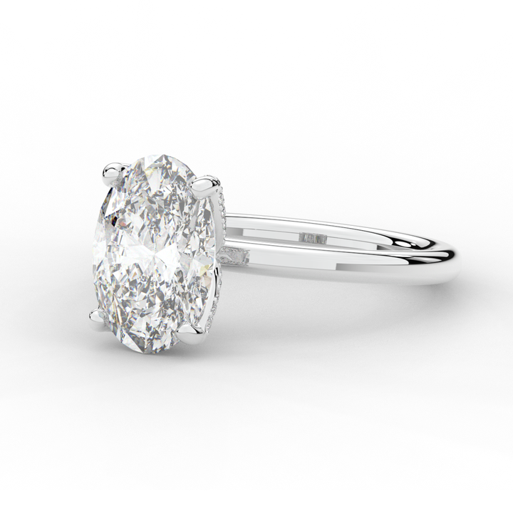 3.10CT.TW OVAL LAB DIAMOND ENGAGEMENT RING - Nazarelle