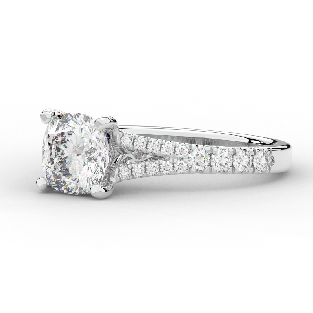 2.45CT.TW CUSHION LAB DIAMOND ENGAGEMENT RING - Nazarelle