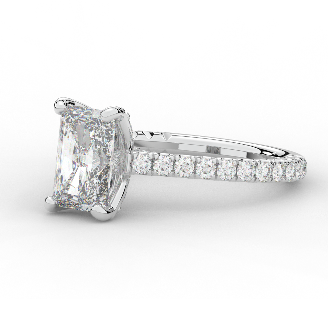 2.70CT.TW RADIANT LAB DIAMOND SOLITAIRE ENGAGEMENT RING - Nazarelle