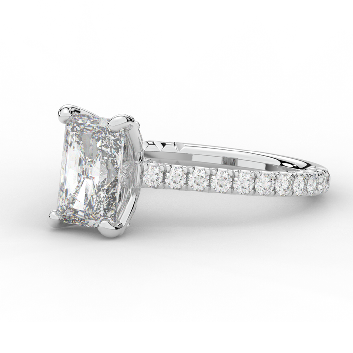 2.70CT.TW RADIANT LAB DIAMOND SOLITAIRE ENGAGEMENT RING - Nazarelle
