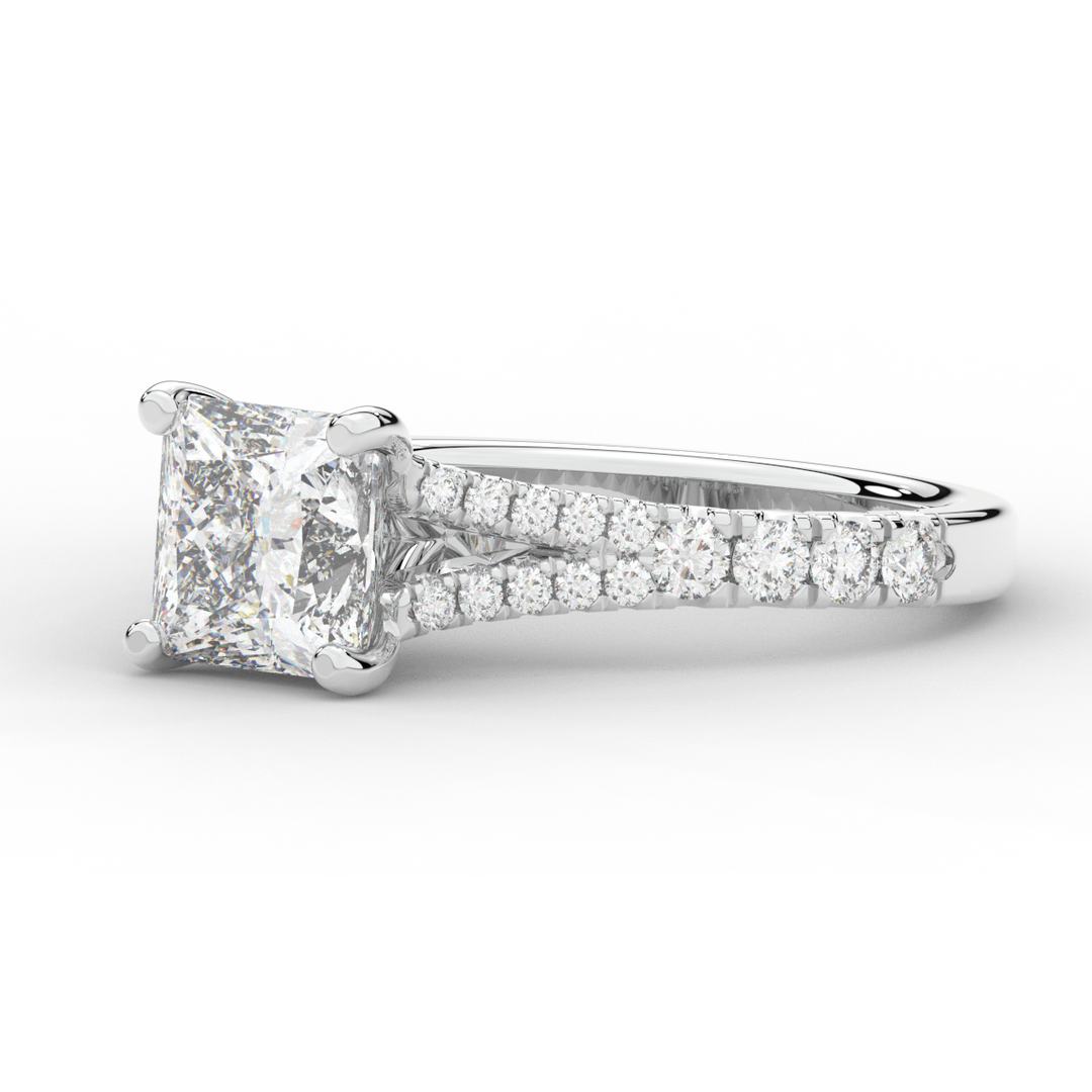 2.45CT.TW PRINCESS LAB DIAMOND ENGAGEMENT RING - Nazarelle
