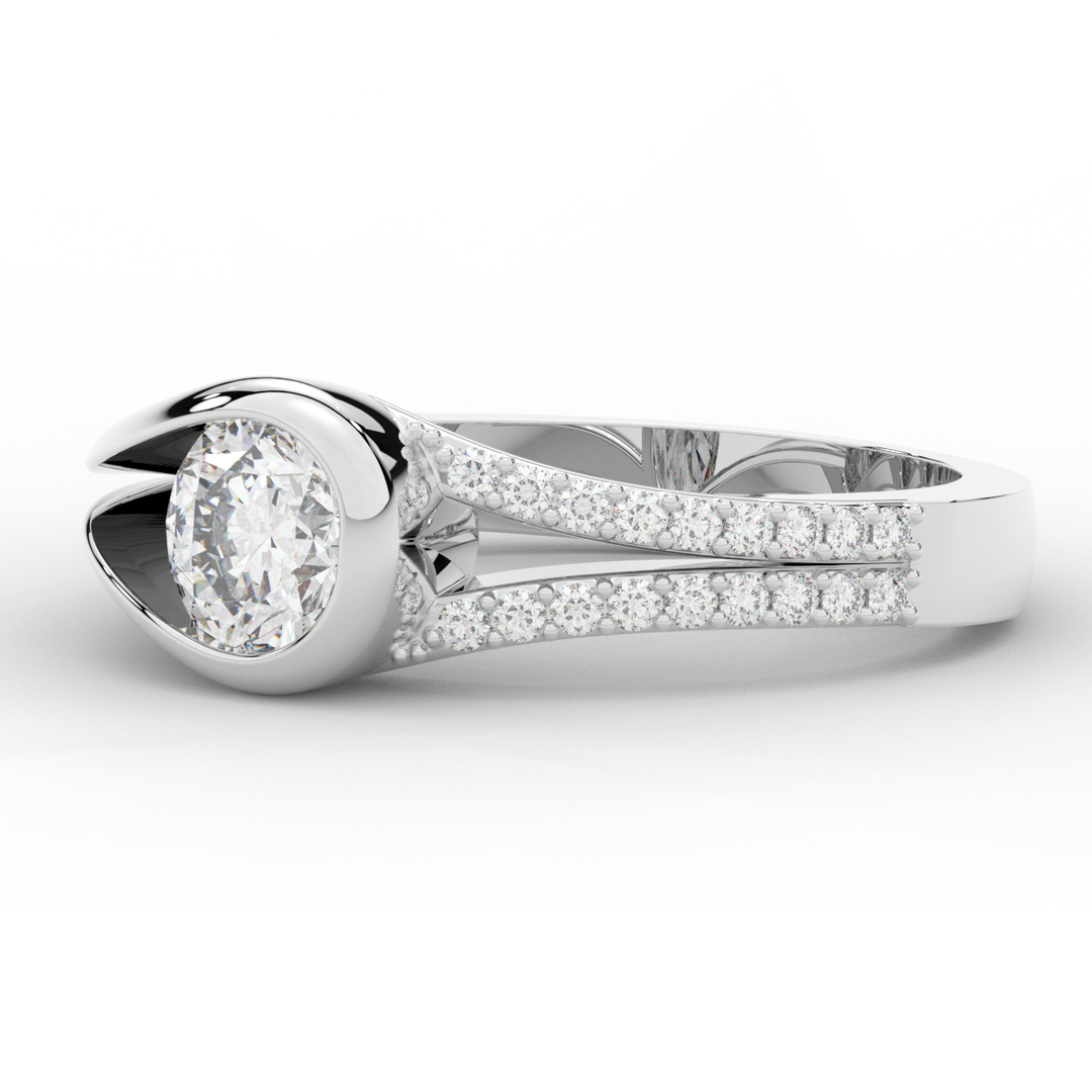 1.10CT.TW ROUND LAB DIAMOND SOLITAIRE ENGAGEMENT RING - Nazarelle