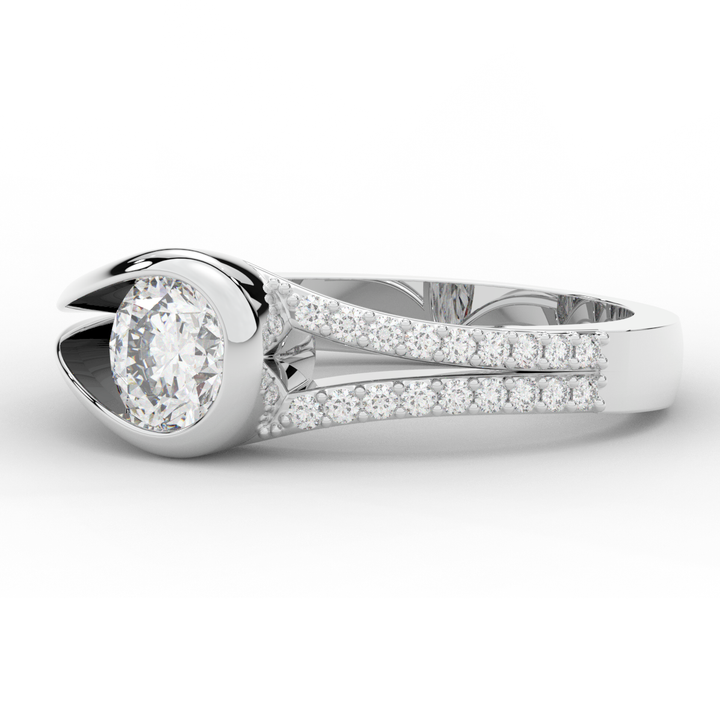 1.10CT.TW ROUND LAB DIAMOND SOLITAIRE ENGAGEMENT RING - Nazarelle