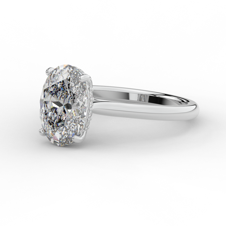 2.05CT.TW OVAL LAB DIAMOND UNDERHALO ENGAGEMENT RING - Nazarelle