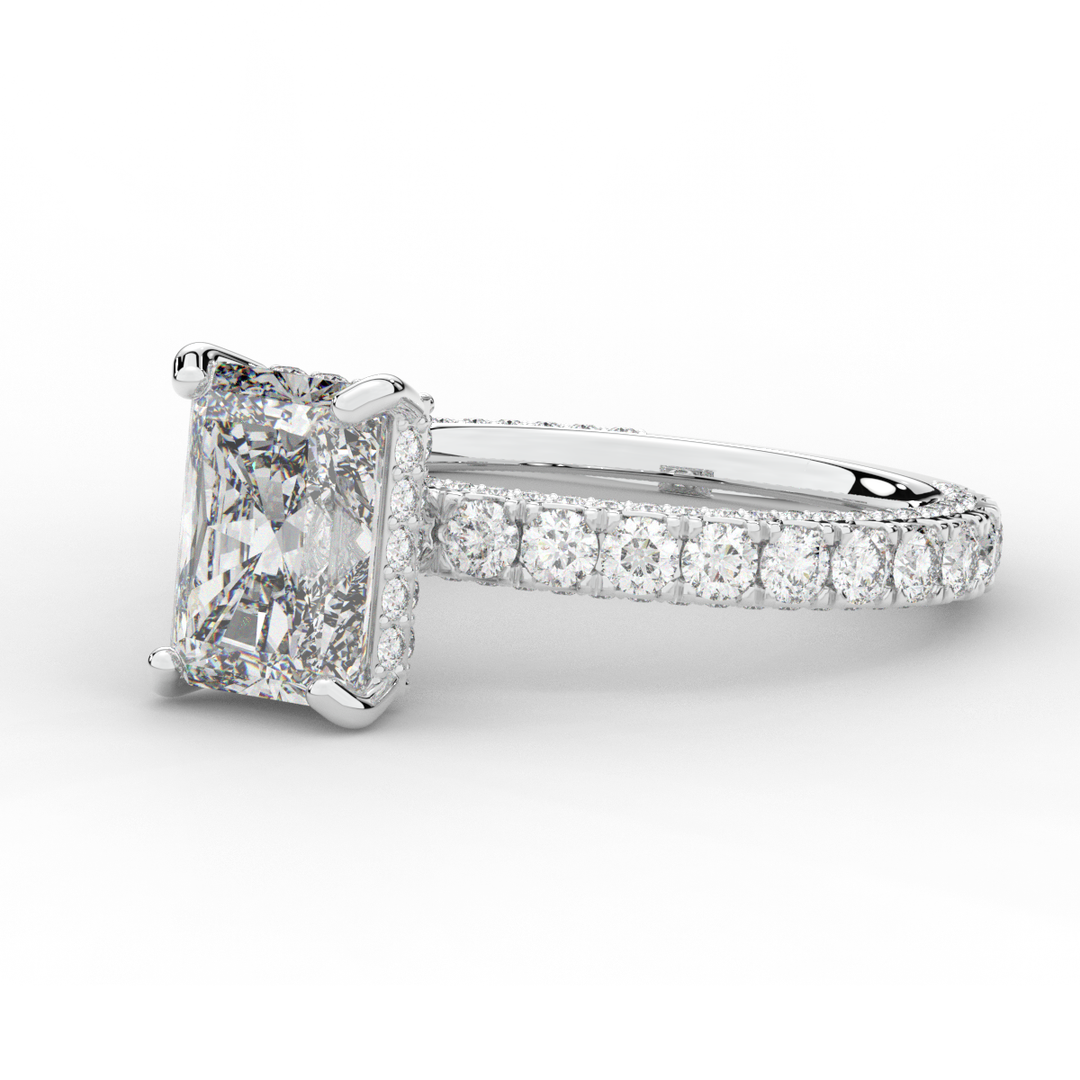 3.00CT.TW RADIANT LAB DIAMOND ENGAGEMENT RING - Nazarelle