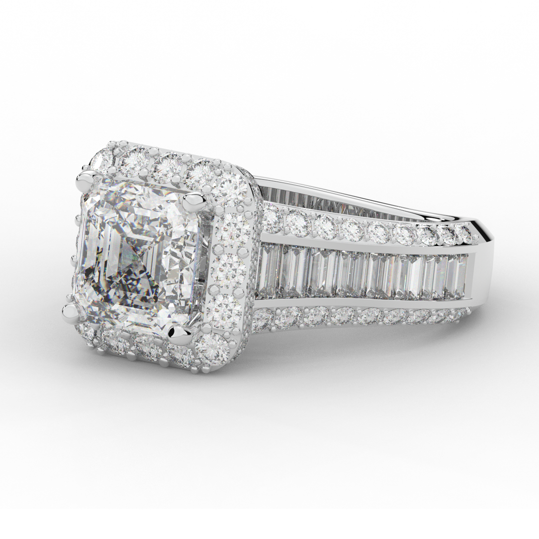 6.10CT.TW ASCHER LAB DIAMOND HALO ENGAGEMENT RING - Nazarelle