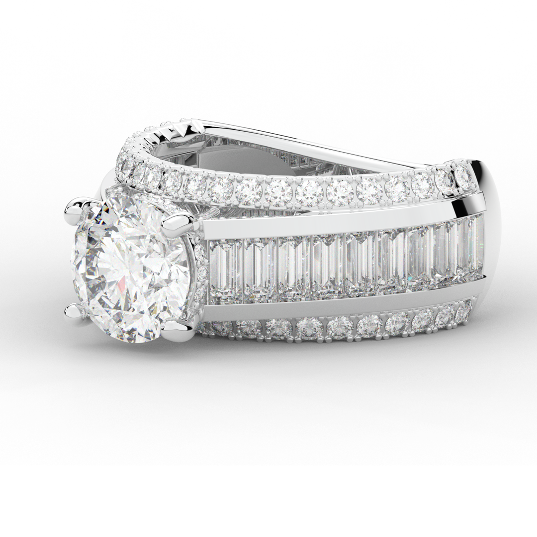 3.15CT.TW ROUND LAB DIAMOND ENGAGEMENT RING - Nazarelle