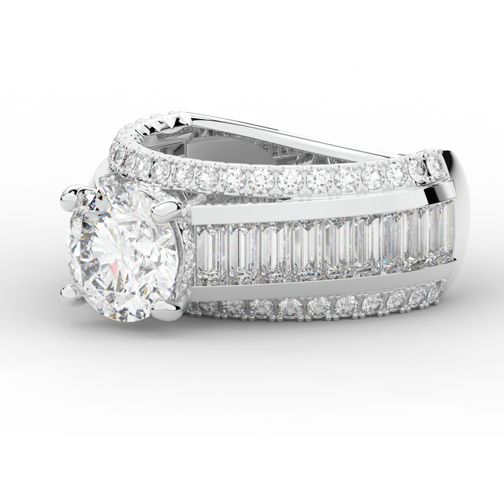 3.15CT.TW ROUND LAB DIAMOND ENGAGEMENT RING - Nazarelle