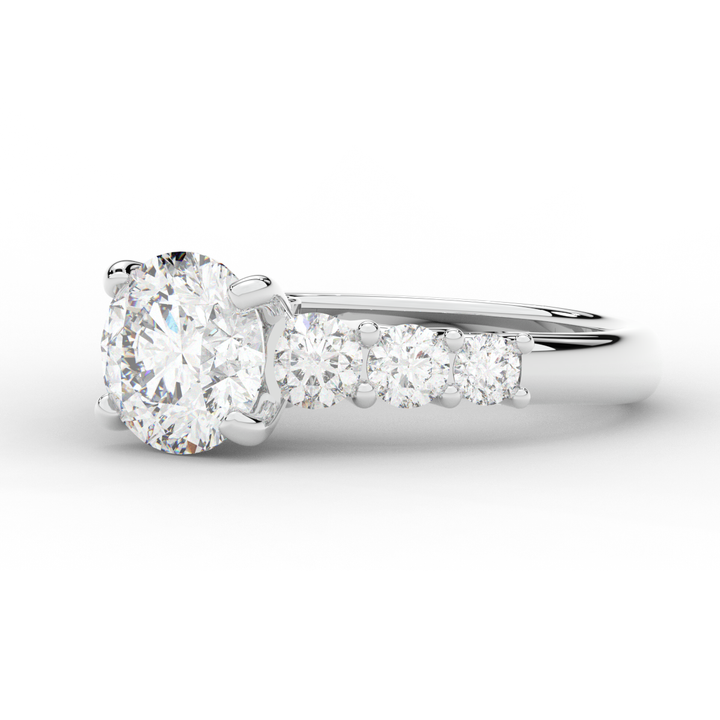3.00CT.TW ROUND LAB DIAMOND  ENGAGEMENT RING - Nazarelle