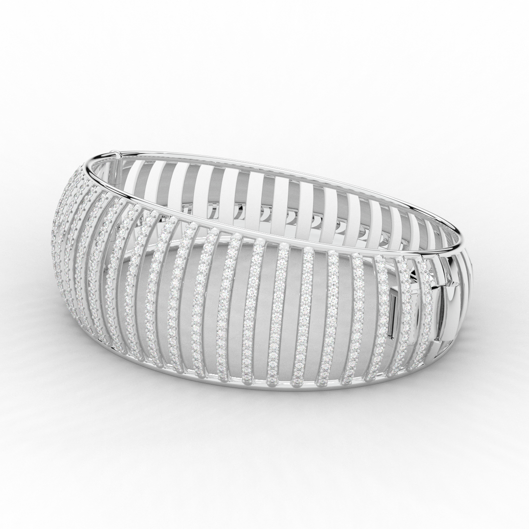 4.00CT.TW ROUND LAB DIAMOND BANGLE - Nazarelle