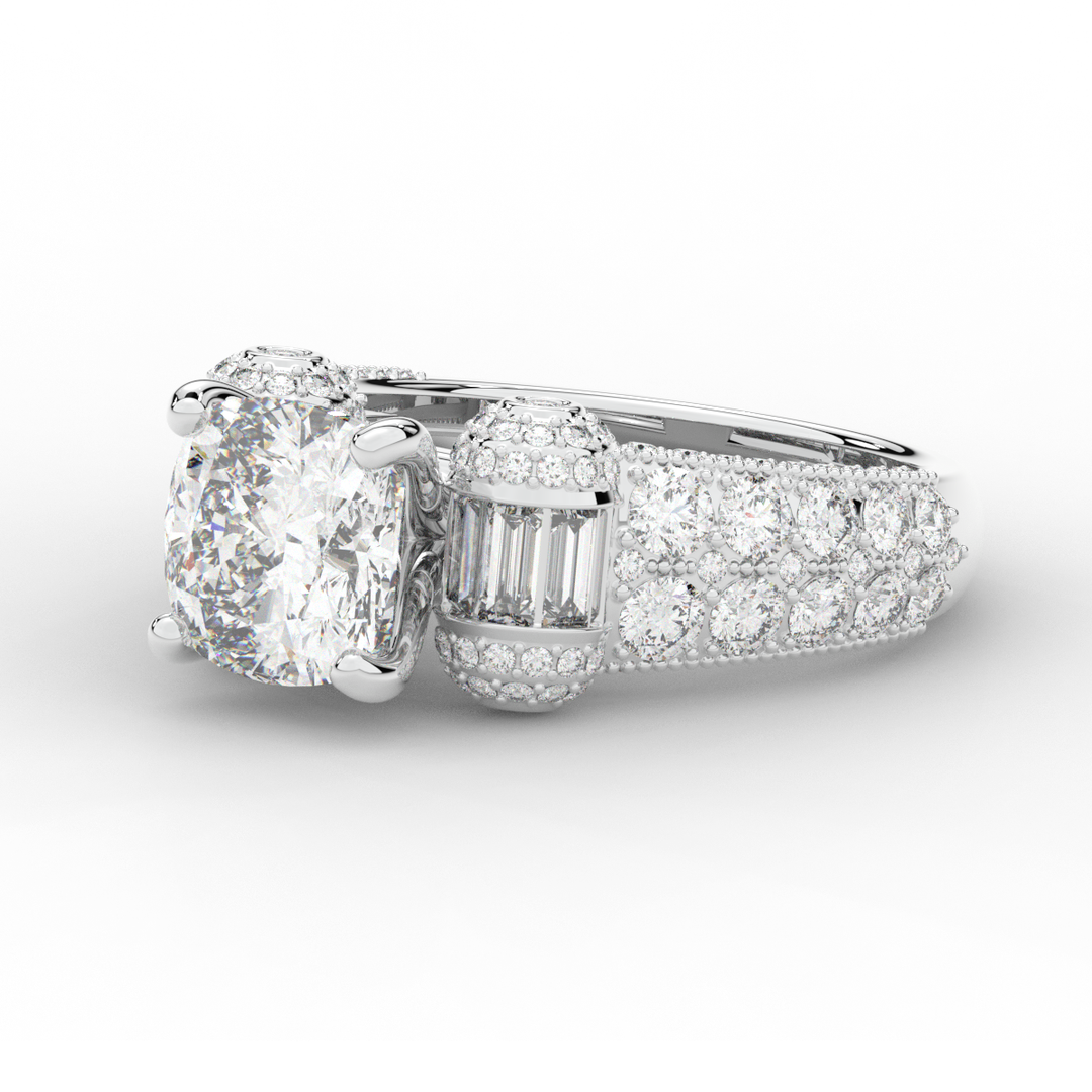 4.75CT.TW CUSHION LAB DIAMOND ENGAGEMENT RING - Nazarelle