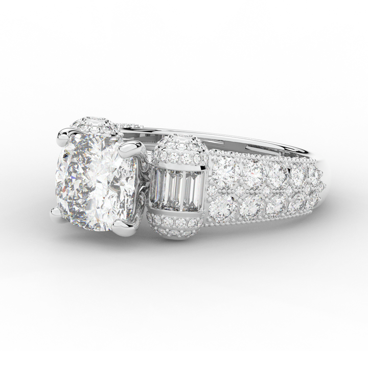 4.75CT.TW CUSHION LAB DIAMOND ENGAGEMENT RING - Nazarelle