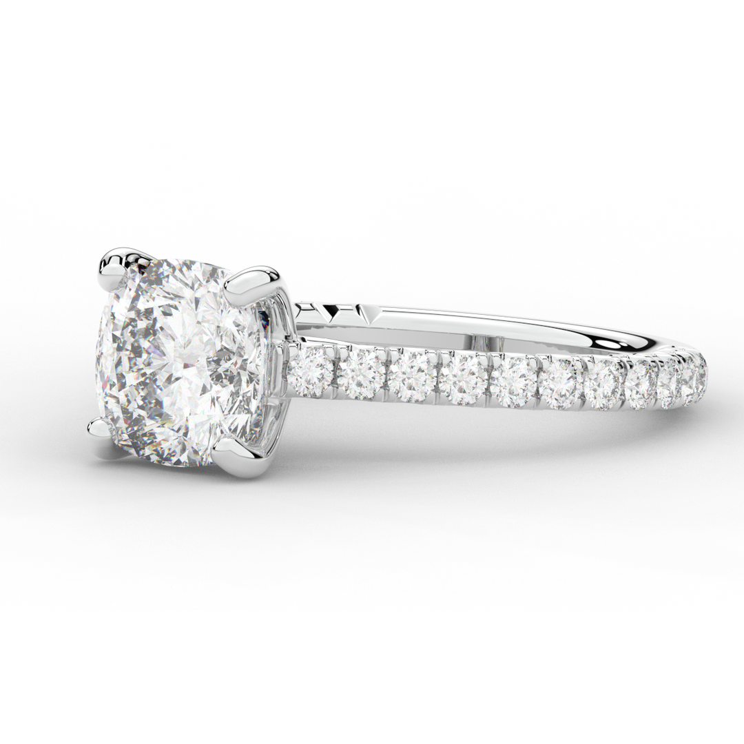 2.40CT.TW CUSHION LAB DIAMOND ENGAGEMENT RING - Nazarelle