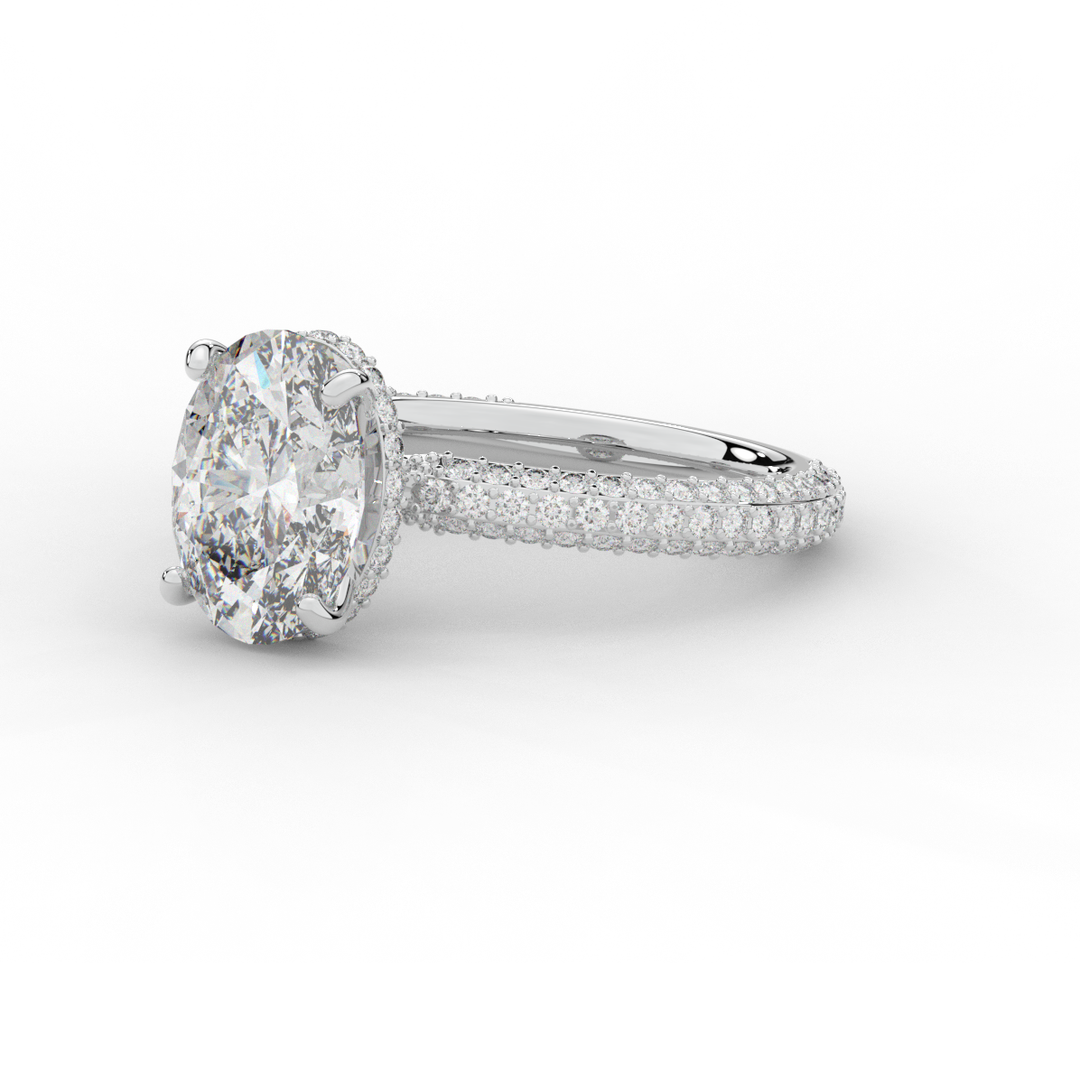 3.60CT.TW OVAL LAB DIAMOND SOLITAIRE ENGAGEMENT RING - Nazarelle