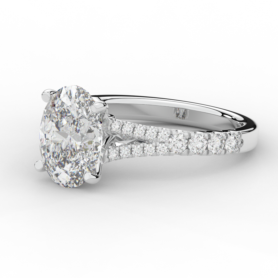 3.45CT.TW OVAL LAB DIAMOND ENGAGEMENT RING - Nazarelle