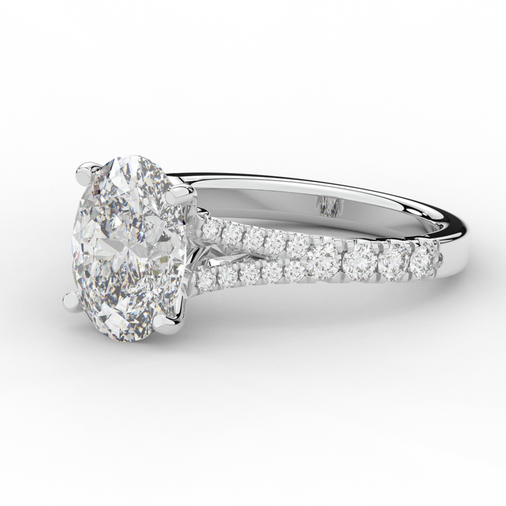 3.45CT.TW OVAL LAB DIAMOND ENGAGEMENT RING - Nazarelle