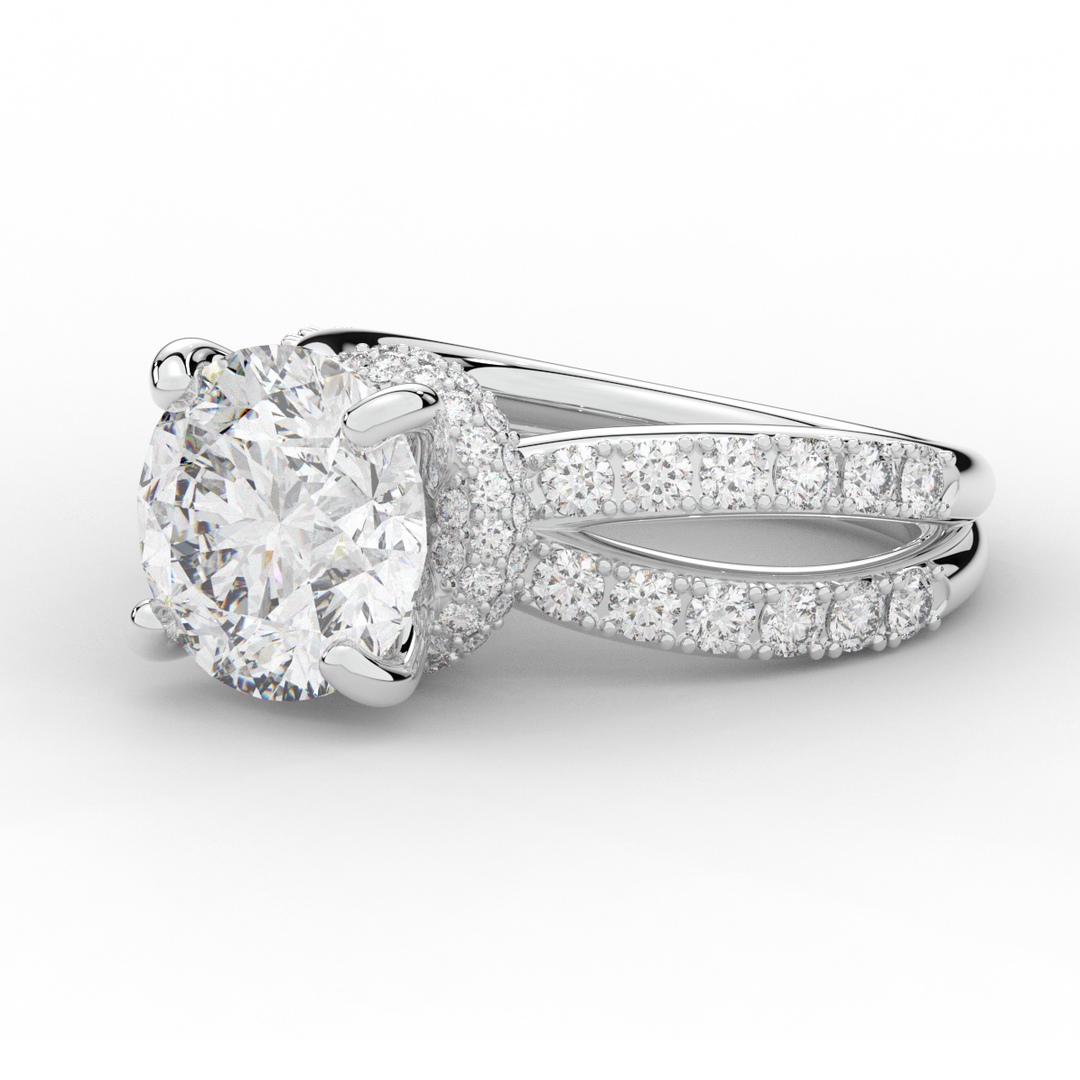 6.25CT.TW ROUND LAB DIAMOND ENGAGEMENT RING - Nazarelle