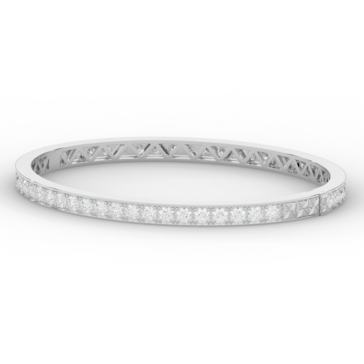 5.10CT.TW ROUND LAB DIAMOND BANGLE - Nazarelle