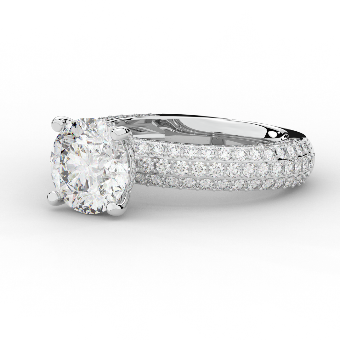 4.80CT.TW ROUND LAB DIAMOND UNDERHALO ENGAGEMENT RING - Nazarelle