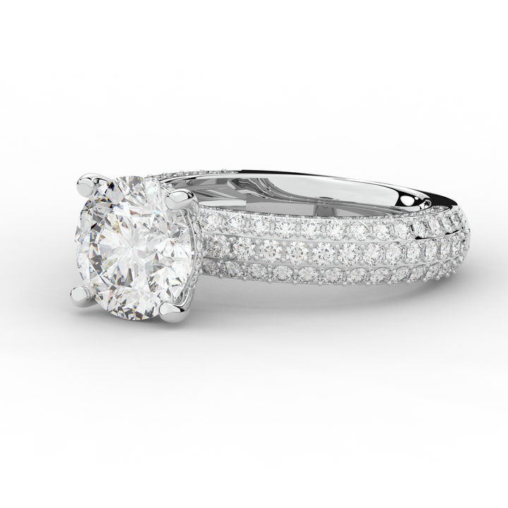 4.80CT.TW ROUND LAB DIAMOND UNDERHALO ENGAGEMENT RING - Nazarelle