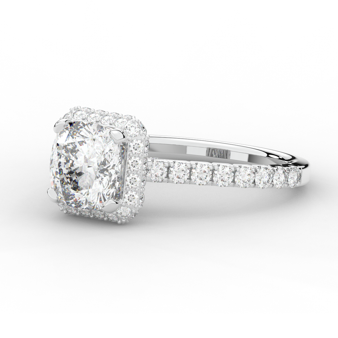 2.75CT.TW CUSHION LAB DIAMOND HALO ENGAGEMENT RING - Nazarelle