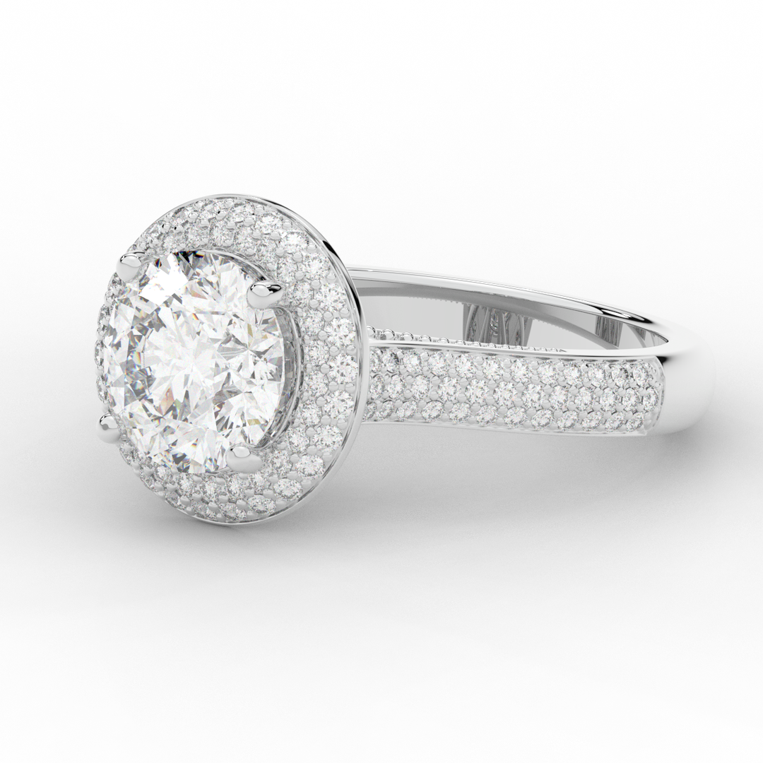 2.45CT.TW ROUND LAB DIAMOND HALO ENGAGEMENT RING - Nazarelle