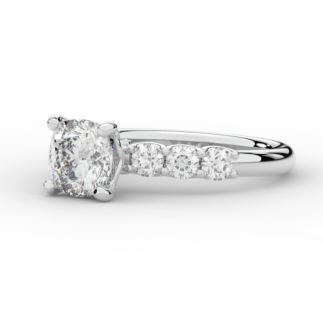 2.60CT.TW CUSHION LAB DIAMOND SOLITAIRE ENGAGEMENT RING - Nazarelle