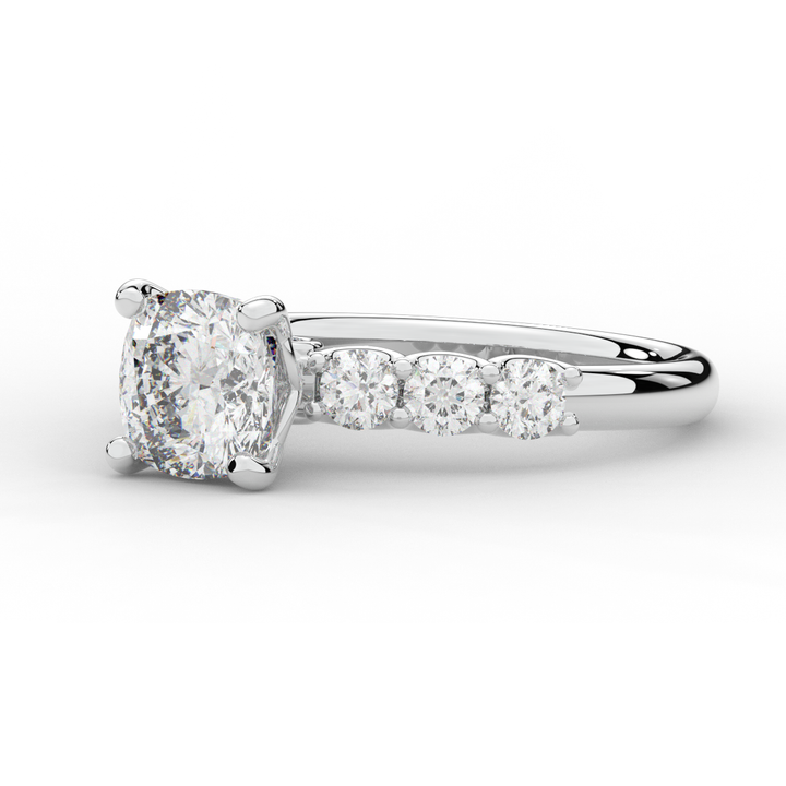 2.60CT.TW CUSHION LAB DIAMOND SOLITAIRE ENGAGEMENT RING - Nazarelle
