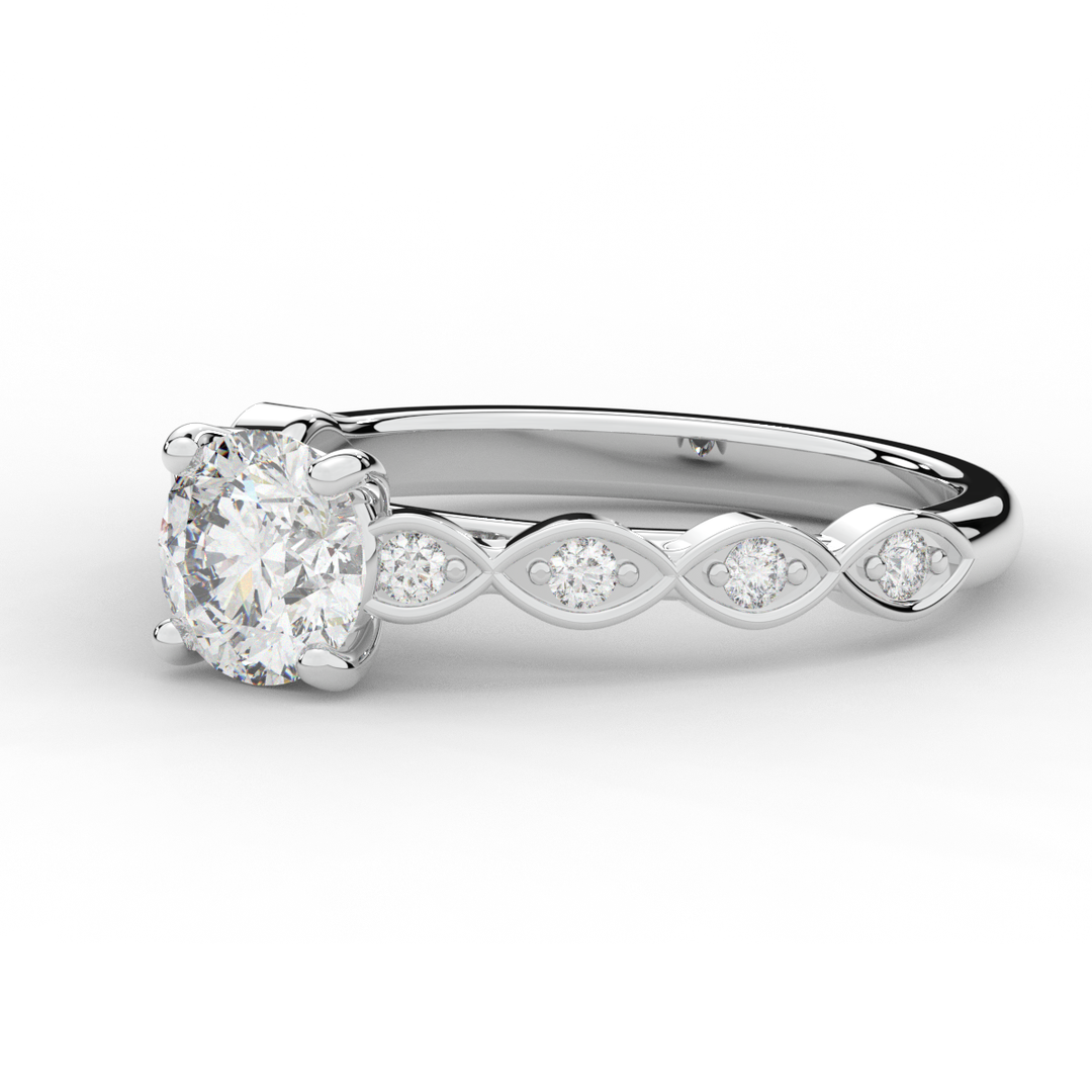 1.15CT.TW ROUND LAB DIAMOND SOLITAIRE ENGAGEMENT RING - Nazarelle