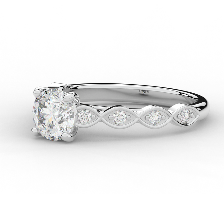 1.15CT.TW ROUND LAB DIAMOND SOLITAIRE ENGAGEMENT RING - Nazarelle