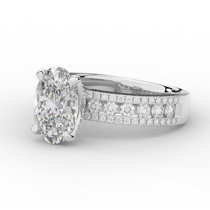 3.95CT.TW OVAL LAB DIAMOND SOLITAIRE ENGAGEMENT RING - Nazarelle