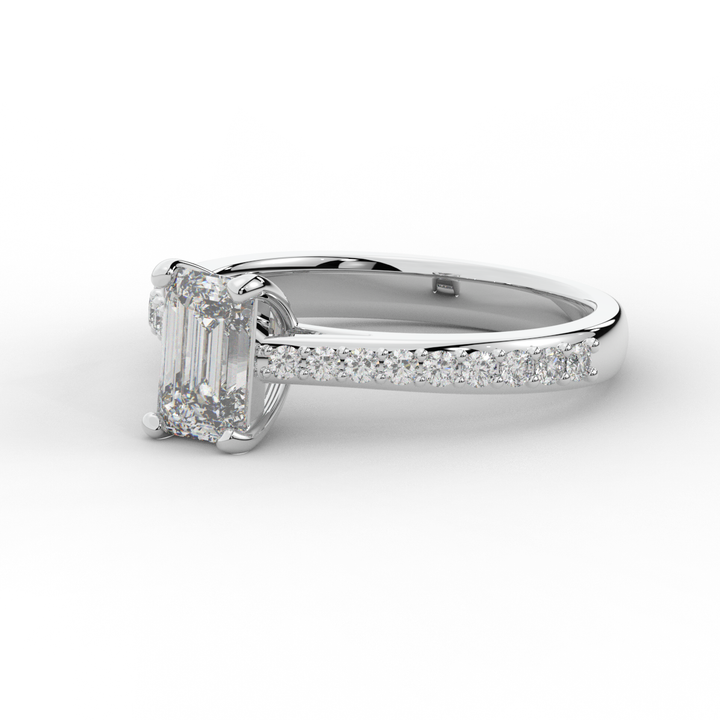 1.25CT.TW EMERALD CUT LAB DIAMOND SOLITAIRE ENGAGEMENT RING - Nazarelle