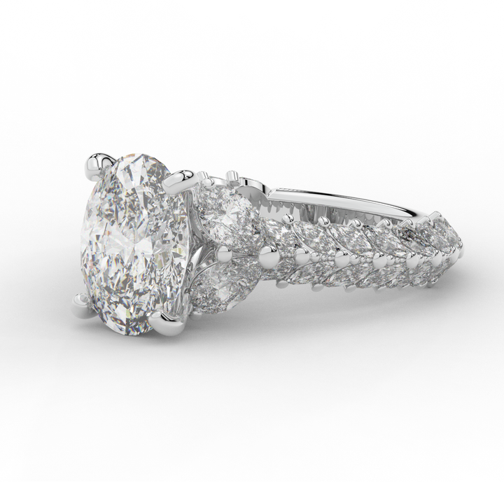 5.25CT.TW OVAL LAB DIAMOND HALO ENGAGEMENT RING - Nazarelle