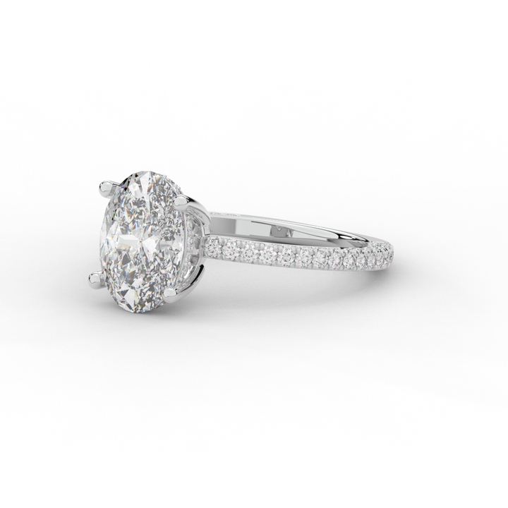 3.15CT.TW OVAL LAB DIAMOND SOLITAIRE ENGAGEMENT RING - Nazarelle