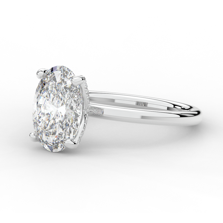 3.10CT.TW OVAL LAB DIAMOND ENGAGEMENT RING - Nazarelle
