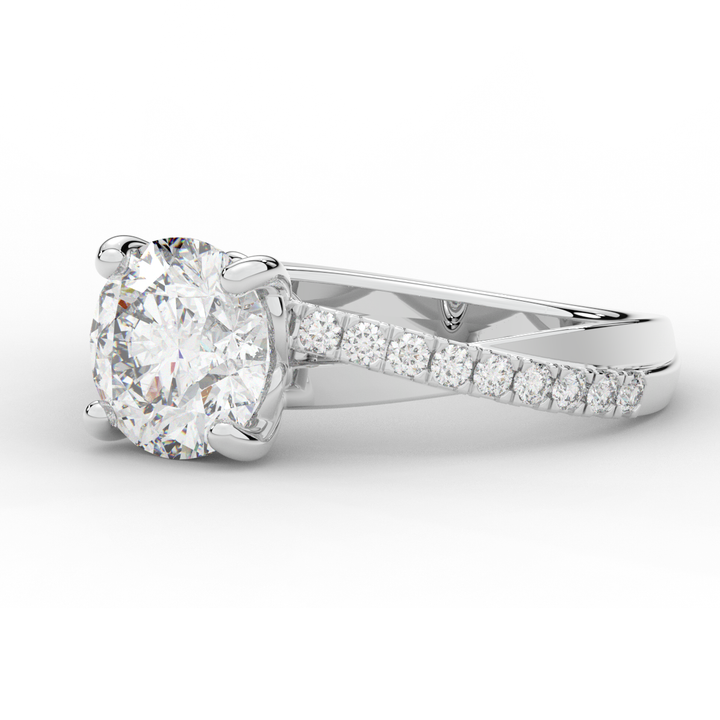 2.20CT.TW ROUND LAB DIAMOND TWISTBAND ENGAGEMENT RING