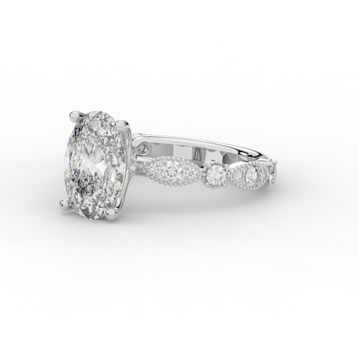 3.50CT.TW OVAL LAB DIAMOND SOLITAIRE ENGAGEMENT RING - Nazarelle