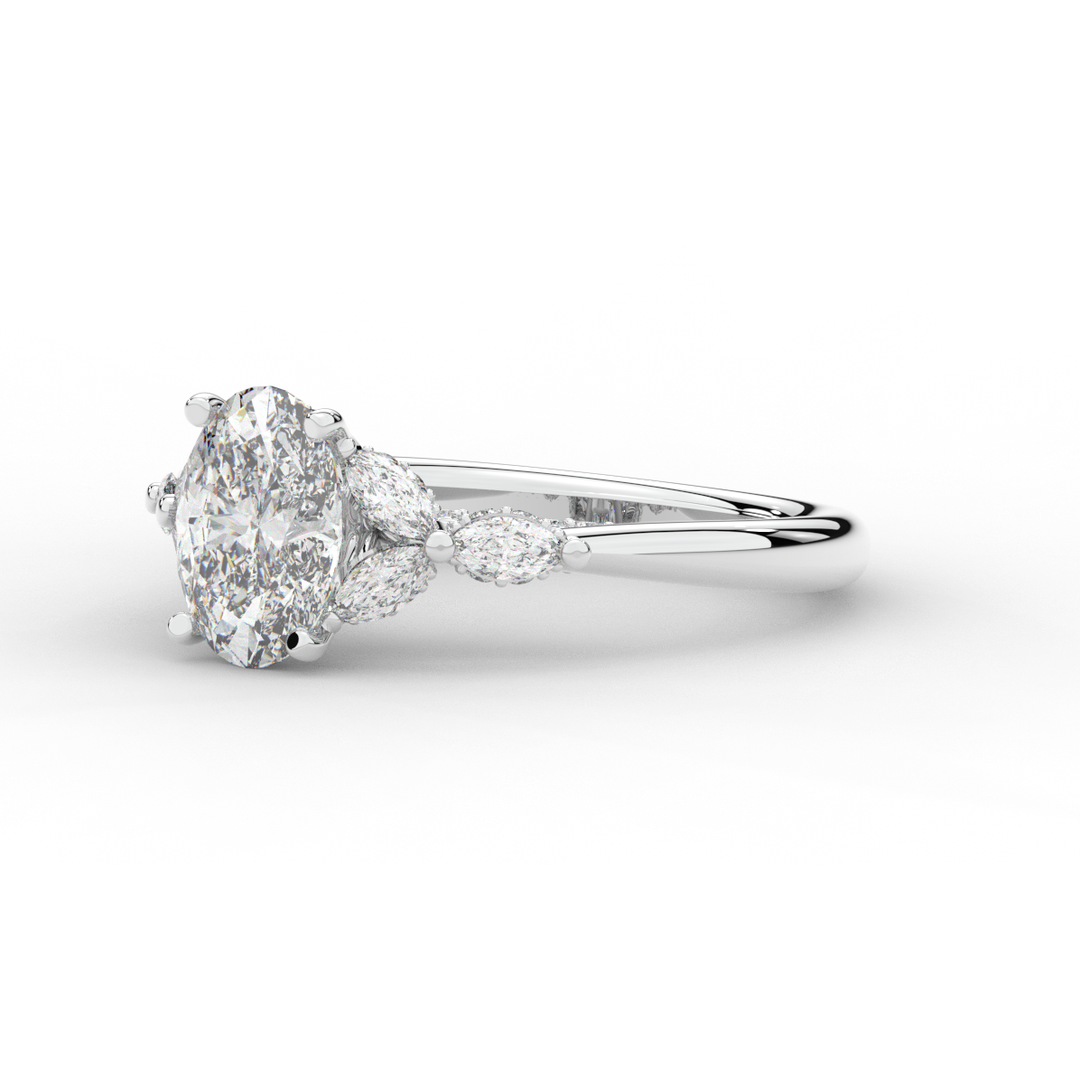 2.00CT.TW OVAL LAB DIAMOND ENGAGEMENT RING - Nazarelle