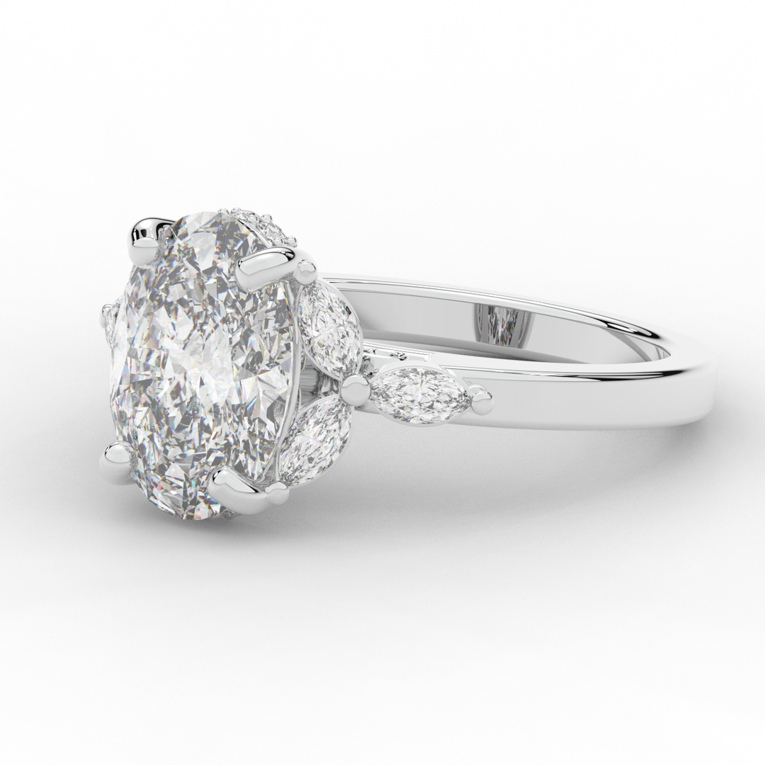 2.85CT.TW OVAL LAB DIAMOND ENGAGEMENT RING - Nazarelle